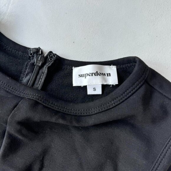 Superdown Black Mini Dress With key hole cutout cotton size Small - Picture 3 of 5